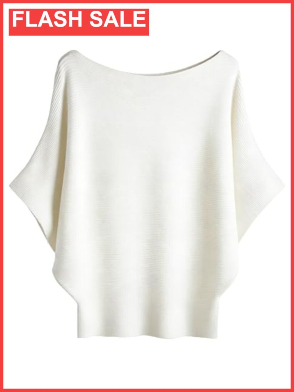 Boat Neck Batwing Short Sleeve Knit Sweater Pullover